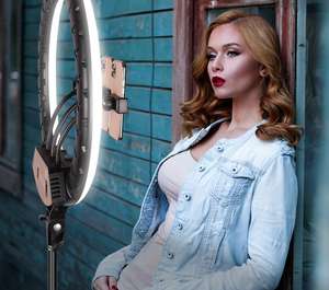 Lampe annulaire à LED avec trépied/lampe circulaire ZB-F488 lampe annulaire 22 pouces <span class=keywords><strong>56</strong></span> <span class=keywords><strong>cm</strong></span>/3 supports/télécommande/housse de sac - Product Image 6