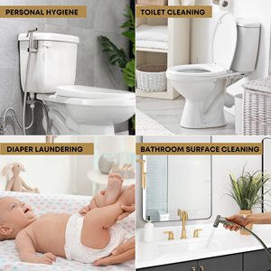 Semprotan bidet Genggam baja tahan karat, set penyemprot bidet tangan untuk toilet dan semprotan bidet portabel 304