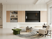 Meuble TV mural moderne de luxe en bois, style contemporain, pour salon, vente en gros, pour entrepreneur en aménagement intérieur