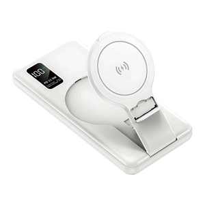 Transparent 10000mAh Magnetic Wireless Power Bank 15W Fast <b>Charging</b> Foldable Adjustable Phone Stand Dual <b>USB</b> Type C Ports LED - Product Image 2