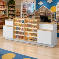 Comptoir de caisse pour magasin de jouets, étagères de présentation de cosmétiques, étagères de rangement esthétiques, comptoir de rangement dissimulé