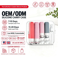 Ensemble de flacons de voyage en silicone personnalisés, rechargeables, étanches, portables, pour shampoing, lotion, spray, avec pochette transparente