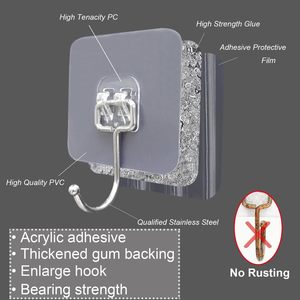Crochet mural adhésif anti-chute sans perçage, sans trace, robuste, pour chambre, <span class=keywords><strong>porte</strong></span>-manteau, sacs, sacs à dos, arrière <span class=keywords><strong>de</strong></span> <span class=keywords><strong>porte</strong></span> - Product Image 3