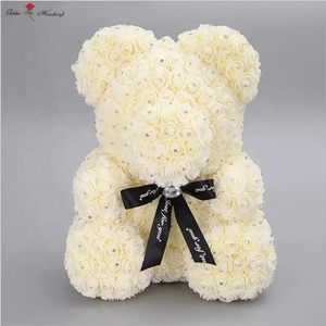 AI-076 Oso <span class=keywords><strong>de</strong></span> Peluche <span class=keywords><strong>de</strong></span> Flores <span class=keywords><strong>de</strong></span> Rosa Hecho a Mano con Diamantes, el Mejor Regalo <span class=keywords><strong>de</strong></span> <span class=keywords><strong>Boda</strong></span>, Oso <span class=keywords><strong>de</strong></span> Espuma <span class=keywords><strong>de</strong></span> Poliestireno Preservado, Múltiples Ocasiones: Halloween, Graduación, Pascua - Product Image 2