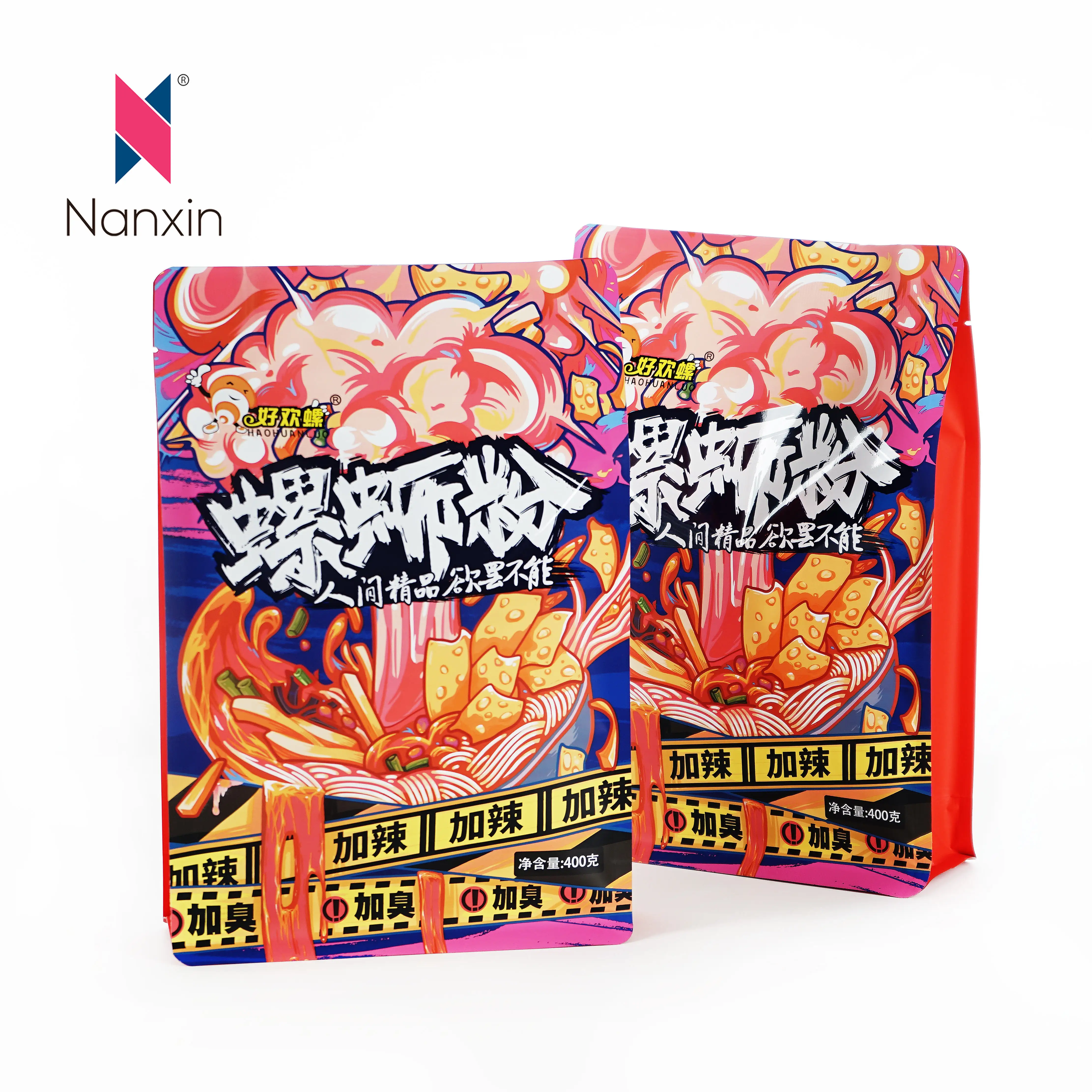 Heat Sealing Custom Logo Quick Cooking Ramen Dry Instant Ramen Noodles Spiral Turkey Noodles Pasta Fast Food Packaging Bags