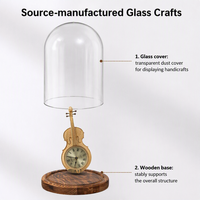 Cloche en verre avec base en bois, cloche de présentation transparente pour plantes, artisanat, bijoux, fleurs préservées