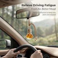 Multiformiger Auto-Duftspender aus Naturholz, Aromadiffusionssystem für den Rückspiegel