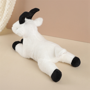 Peluche de Cabra en Posición Acostada, Blanco y Negro, Peluche de Animal Personalizado al por Mayor - Product Image 4
