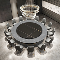 Luxe gesinterd stenen grote ronde tafel - 15/20-persoons eettafelset voor hotel, restaurant, villa