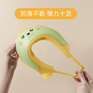 Bonnet de bain pour bébé avec protection contre l'eau, design de dessin animé pour enfants, matériau plastique, couleurs blanc, rose, vert, bonnet de bain imperméable - Product Image 5