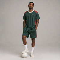 Maillot de football vintage personnalisé, coupe ample, vert forêt, col en V, maillot de football rétro