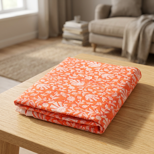 Sanganeri Floral <b>Hand</b> Block Printed Eco-Friendly Cotton Voile Fabric Lightweight Sustainable Running Shirts Home Curtains Covers - Product Image 1