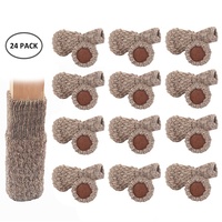 Protections de sol anti-bruit pour meubles, pieds de table, pieds de chaise, chaussettes en tricot, manchons, coussinets, 24 pièces/ensemble