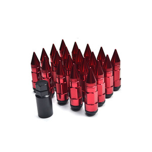 น็อตล้อรถยนต์อเนกประสงค์ M12 1.5 1.25 สีแดง อลูมิเนียมอัลลอยด์ หัวแหลมแบบยาว ป้องกันการโจรกรรม สำหรับการดัดแปลงและอัปเกรด - Product Image 1