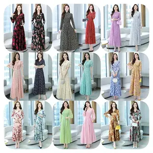 Vente en gros de robes en dentelle à volants de haute qualité, nouvelle collection printemps-été 2022 de Corée du Sud, robes élégantes à manches bouffantes pour femmes - Product Image 2