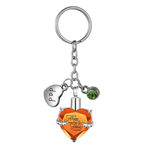 Hati dengan Batu Lahir dan Cinta Liontin Memorial Gantungan Kunci Guci Kremasi untuk Abu Kenang-kenangan Gantungan Kunci Perhiasan untuk Pria Wanita - Product Image 5