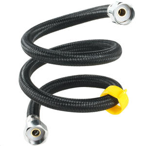 Tuyau tressé noir de 3/8 pouces de diamètre intérieur, tuyau flexible d'alimentation en eau pour robinet de toilette, connexion d'entrée de chauffe-eau - Product Image 1