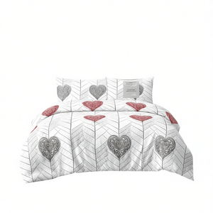 Set copripiumino floreale in poliestere 100% a 3 pezzi con lenzuolo con angoli e federe, biancheria da letto di lusso per la casa - Product Image 1