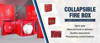 Caisson à feu pliable rouge double porte 1.0mm/Armoire à feu 30m 1 pouce 13 Bar Enrouleur de tuyau d'incendie