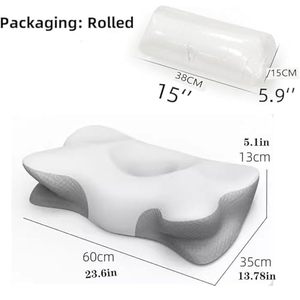 Oreiller cervical ergonomique pour soulager les douleurs au cou, oreiller contour en mousse à mémoire de forme pour dormir, idéal pour les dormeurs latéraux et les personnes souffrant de maux de cou - Product Image 6