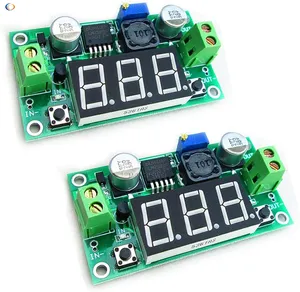 LM2596 modul konversi daya Buck, DC-DC dapat diatur Input 4.0-40V ke Output 1.25-37V dengan tampilan Voltmeter LED