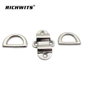 Anneaux de fixation en acier inoxydable poli miroir à double D pour yacht, matériel marin, plaques de fixation en plastique - Product Image 6