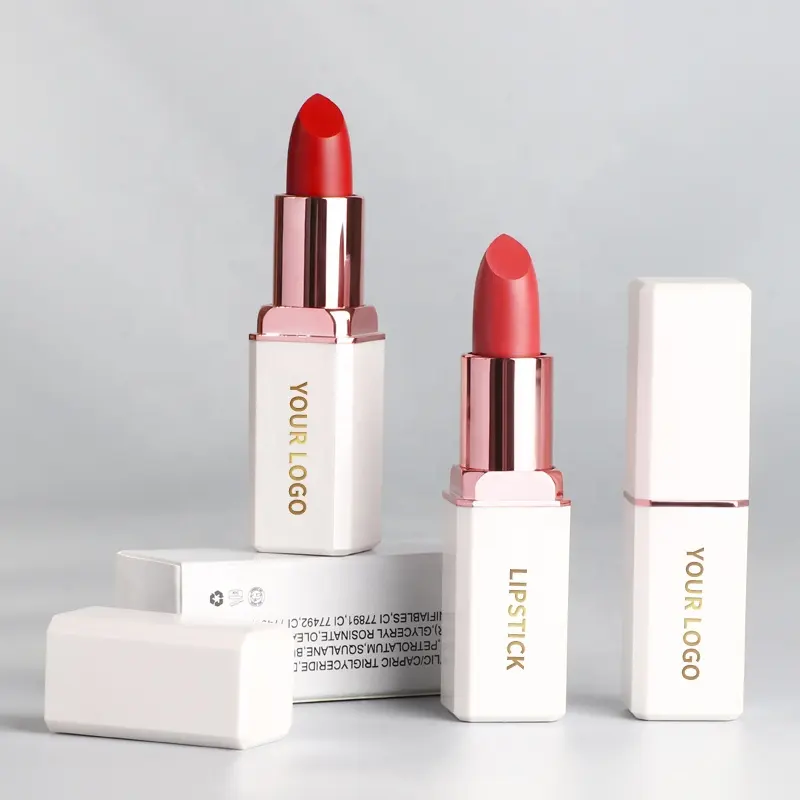 Wholesale Professional Make Your Own Brand Cream Matte Lipstick Private Label Waterproof Cosmetic Lip Makeup Vegan Lipsticks