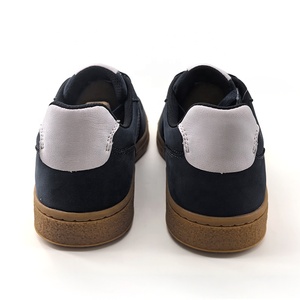 Chaussures plates pour hommes, respirantes, légères, en cuir véritable <span class=keywords><strong>bleu</strong></span>, style britannique, à lacets, antidérapantes, pour la marche - Product Image 2