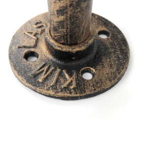 Supporti per Mensole in Tubo Metallico Stile Industriale, Finitura Oro Antico, Montaggio a Parete - Product Image 5