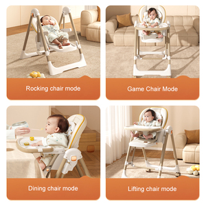 <span class=keywords><strong>Chaise</strong></span> haute pliable multifonctionnelle pour bébé, <span class=keywords><strong>chaise</strong></span> à bascule portable avec <span class=keywords><strong>berceuse</strong></span> pour repas et alimentation des tout-petits - Product Image 6