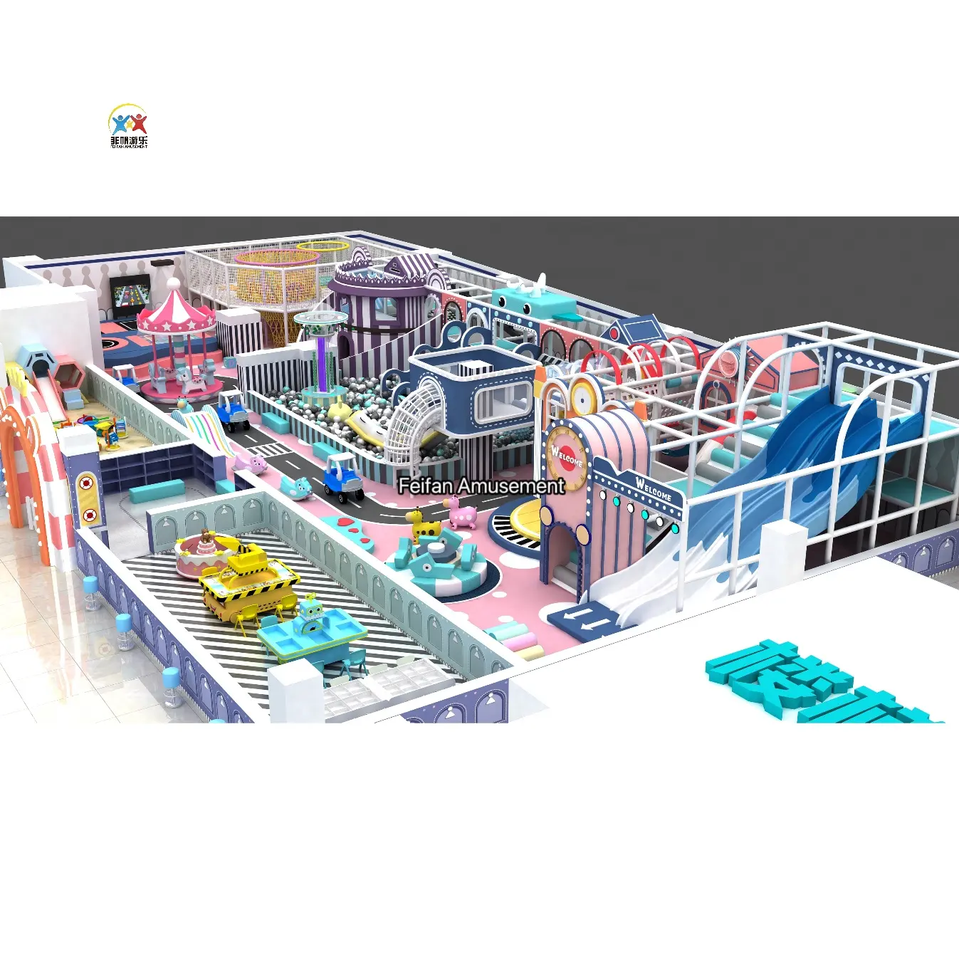 Neueste Indoor-Spielgeräte für kommerzielle Indoor-Vergnügung spark geräte mit Soft Play Merry Go Round