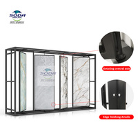Présentoir de sol moderne et personnalisé pour carreaux de céramique, rotatif et démontable, pour panneaux muraux WPC, échantillons de marbre et quartz, et pierres de showroom