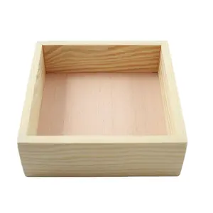 Junji Wooden Storage Organizer Box Home Decor Art Collectibles Unfinished Square Rustic unfinished wood arts and craftsBox Craft
