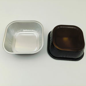 100x100x35mm Or <span class=keywords><strong>Noir</strong></span> Feuille D'aluminium Plateaux À Crème Glacée Friteuse À Air De Qualité Alimentaire Gâteau Boulangerie Doublures Feuille D'étain avec Couvercle En Dôme En Plastique - Product Image 4