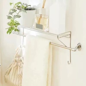 Stainless steel bathroom hanging <b>rod</b> storage rack, no drilling required, expandable storage rack for <b>shower</b> gel and towels, - Product Image 2
