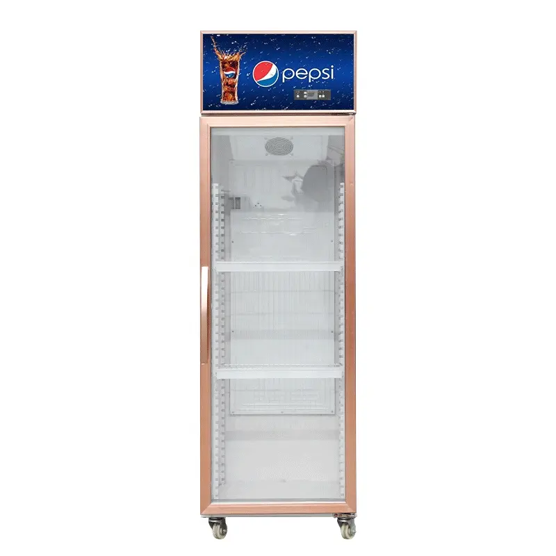 Luxury Beverage Fridge Glass Door Upright Refrigerator Beer Display Pepsi Chiller Water Chiller Refrigeration Equipment