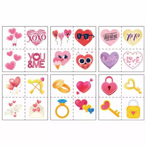 Mini autocollant de <span class=keywords><strong>tatouage</strong></span> temporaire en forme de cœur pour la Saint-Valentin, motif cadenas et clé d'amour assortis pour couple, cadeau sûr pour enfants - Product Image 2