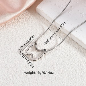 Collar con Colgante de Acero Inoxidable con Corazón Hueco, Estilo Deportivo para Mujer, Popular en <span class=keywords><strong>Instagram</strong></span>, Cadena de Alta Gama que Combina con Todo - Product Image 3