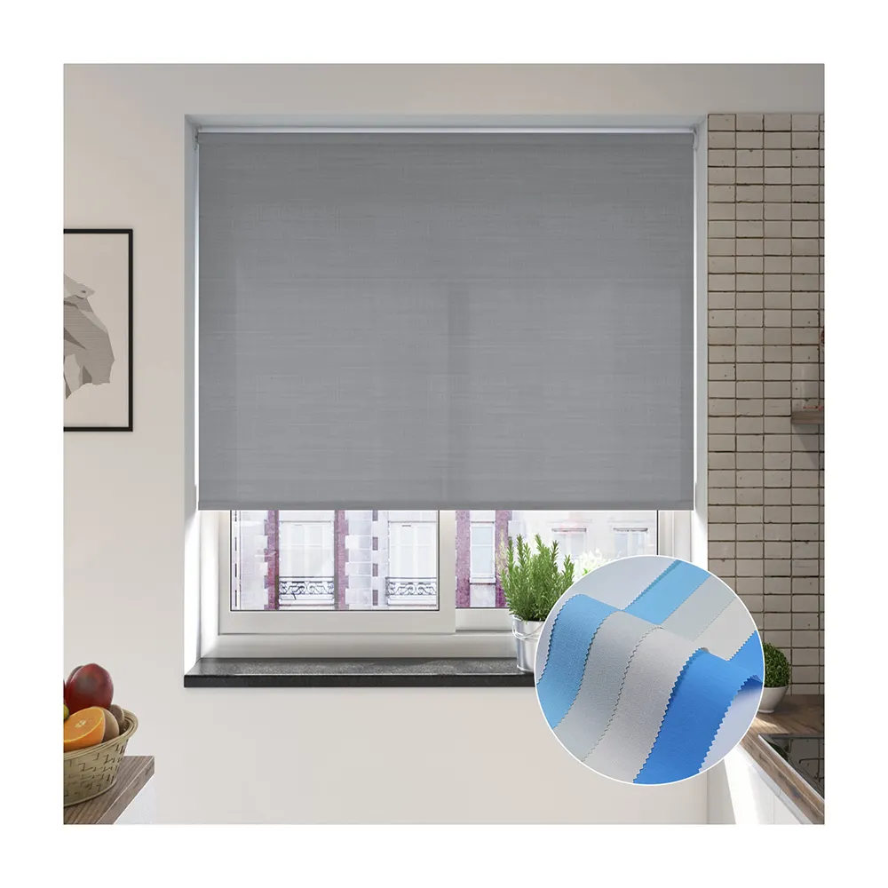 New french lightweight window etex roller blinds white blackout sunshade roller curtain fabric rolls for office stock lots