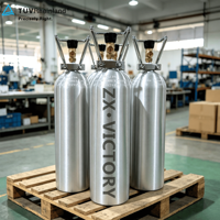 Bouteille de CO2 en aluminium TPED ZX Bulk Supply 0,6L 2L 4L rechargeable CGA320 pour boissons gazeuses, vente directe fabricant OEM ODM