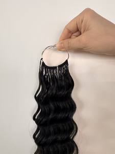 事前に分離された目に見えないノットレスクロシェ人毛エクステンション ディープウェーブ シルキーストレート プロテクトスタイル 無料ギフト付き - Product Image 2