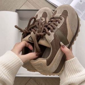 Women Retro Color <b>Block</b> German Trainer Shoes, 2026 Fall Trendy Thick Sole Sneakers, High-class All-match Casual Footwear - Product Image 2