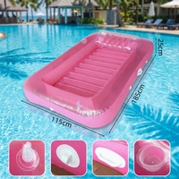 Matelas flottant gonflable avec poignées et boucles, chaise longue de piscine simple ou double, lit d'air flottant pour vacances à la plage