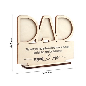 Regalos para el Día del Padre, 2023, marco de fotos con forma de fluorescente para papá, adornos de madera personalizados para padre y madre - Product Image 4