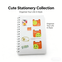Planificateur spirale quotidien et hebdomadaire Kawaii ; Carnet spirale pour étudiants et bureau ; Carnet personnalisé à couverture rigide