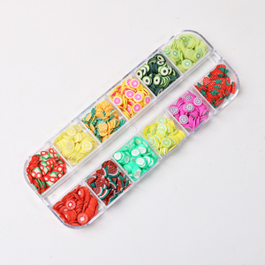 Prodotti primaverili 12gird 3D fragola arancione melma Charms ceramica fette di frutta morbida argilla polimerica decorazione per unghie - Product Image 1
