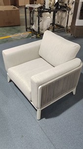 Ensemble de canapé d'extérieur en rotin en aluminium moderne de luxe 4 pièces avec coussin à tiques pour patio de jardin - Product Image 6