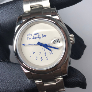 Qui s'en soucie, <span class=keywords><strong>je</strong></span> suis déjà en retard ! Montre à mouvement NH35 avec logo personnalisé, qualité japonaise, mouvement automatique Seiko NH35, montre squelette NH35. - Product Image 1