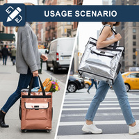 Sac de courses à roulettes imperméable, pliable, avec roues pour supermarché et voyage