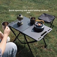 Table pliante multifonctionnelle tactique en acier au carbone pour l'extérieur, table d'appoint de camping, table de pique-nique compacte, équipement de camping en gros